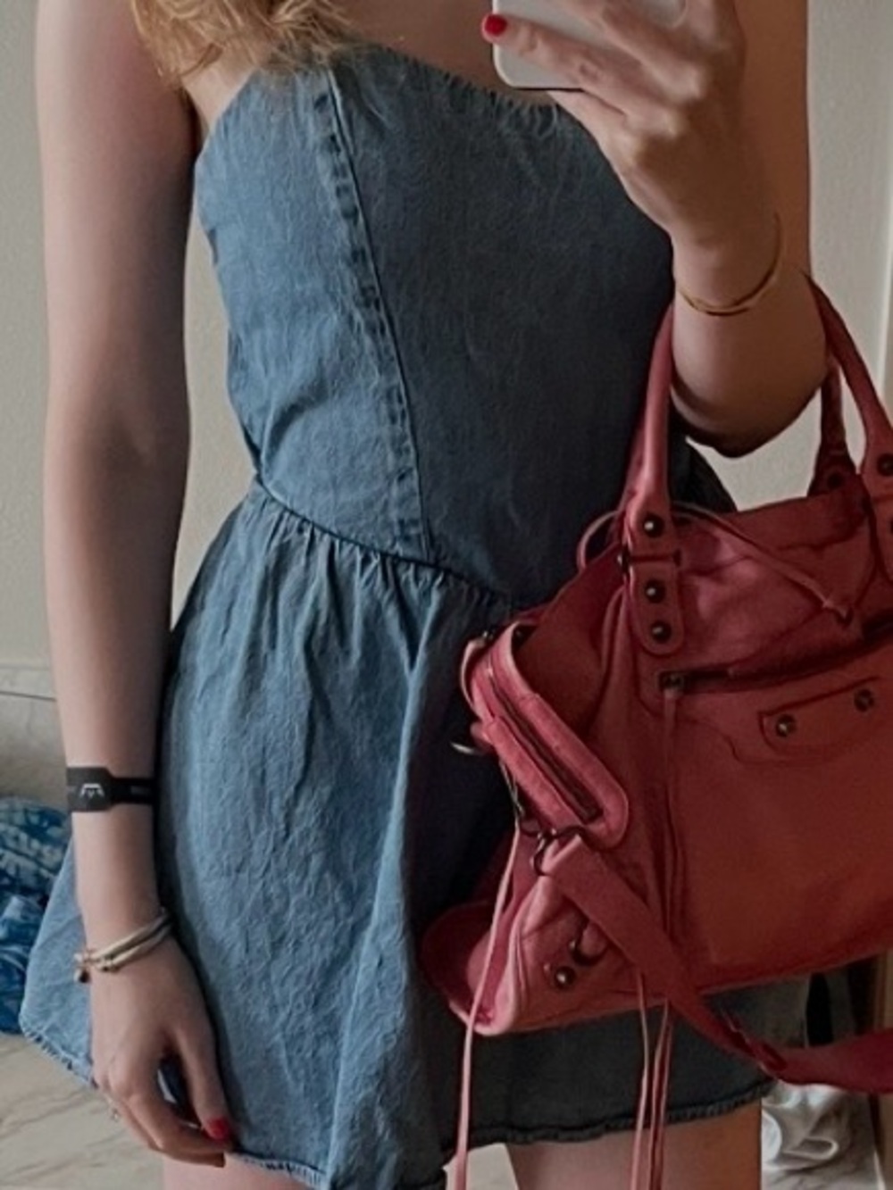 Hollister Denim Mini Dress with open tie back